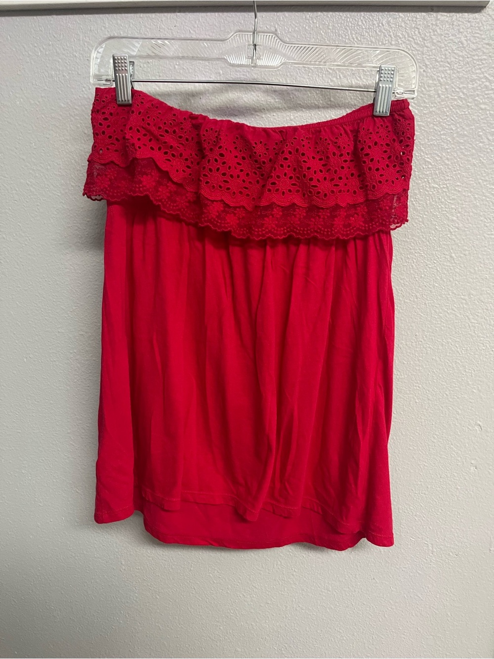 Decree Red Strapless Tube Top Y2K Vintage